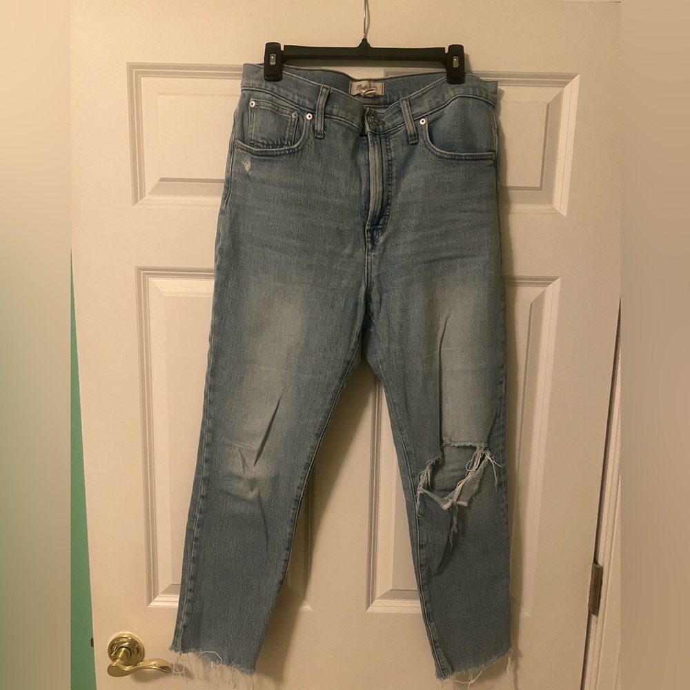 Madewell Light Blue Distressed Ankle Jeans